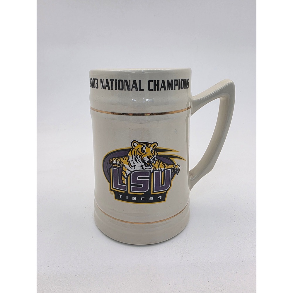 LSU Tigers 2003 National Champions Beer Stein Mug Ceramic 13-1 Season Record